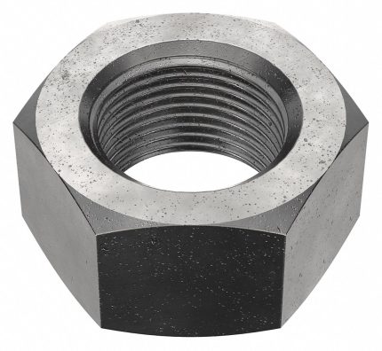 Hex Nut: M56-2.00 Thread, 85 mm Hex Wd, 45 mm Hex Ht, Steel, Class 8, Black Oxide