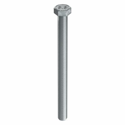 Hex Head Cap Screw: Steel, Class 8.8, Zinc Plated, M16-2.00, Coarse, 200 mm lg, Metric, HRC22, 10 PK