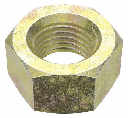 Hex Nut: M18-2.00 Thread, 27 mm Hex Wd, 15 mm Hex Ht, Steel, Class 8, Zinc Yellow, 5 PK
