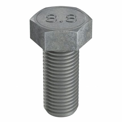 Hex Head Cap Screw: Steel, Class 8.8, Hot Dipped Galvanized, M20-2.50, Coarse, 60 mm lg, Hex, 10 PK