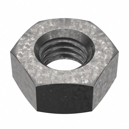 Hex Nut: M10-1.50 Thread, 17 mm Hex Wd, 8 mm Hex Ht, Steel, Class 8, Hot Dipped Galvanized, 100 PK