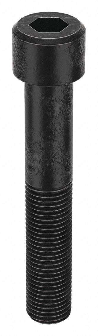Socket Head Cap Screw: M27-3 Thread Size, 160 mm Lg, Std, Black Oxide, Steel, Class 12.9, 5 PK