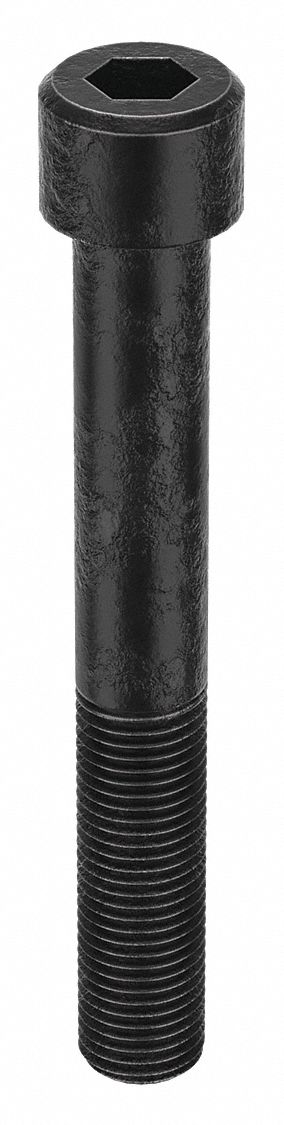 Socket Head Cap Screw: M27-3 Thread Size, 200 mm Lg, Std, Black Oxide, Steel, Class 12.9, 5 PK