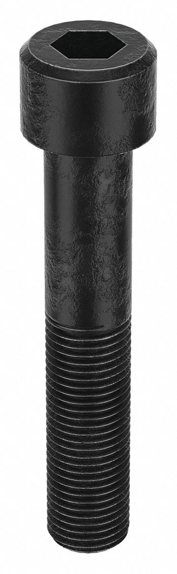 Socket Head Cap Screw: M33-3.5 Thread Size, 180 mm Lg, Std, Black Oxide, Steel, Class 12.9