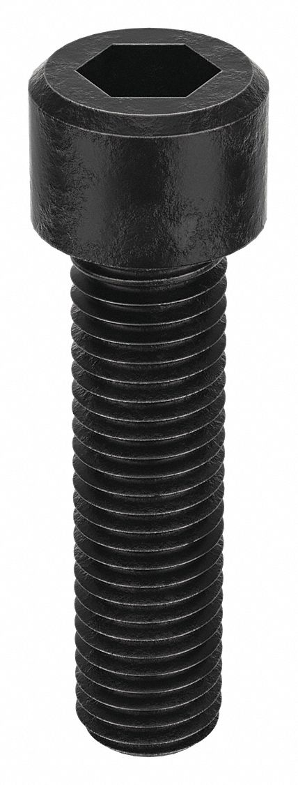 Socket Head Cap Screw: M18-1.5 Thread Size, 70 mm Lg, Std, Black Oxide, Steel, Class 12.9, 5 PK