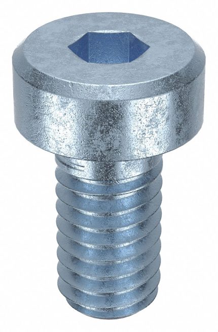 Socket Head Cap Screw: M4-0.7 Thread Size, 8 mm Lg, Low-Profile Std, Zinc Plated, Steel, 100 PK