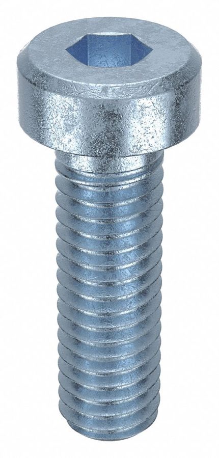 Socket Head Cap Screw: M6-1 Thread Size, 20 mm Lg, Low-Profile Std, Zinc Plated, Steel, 100 PK