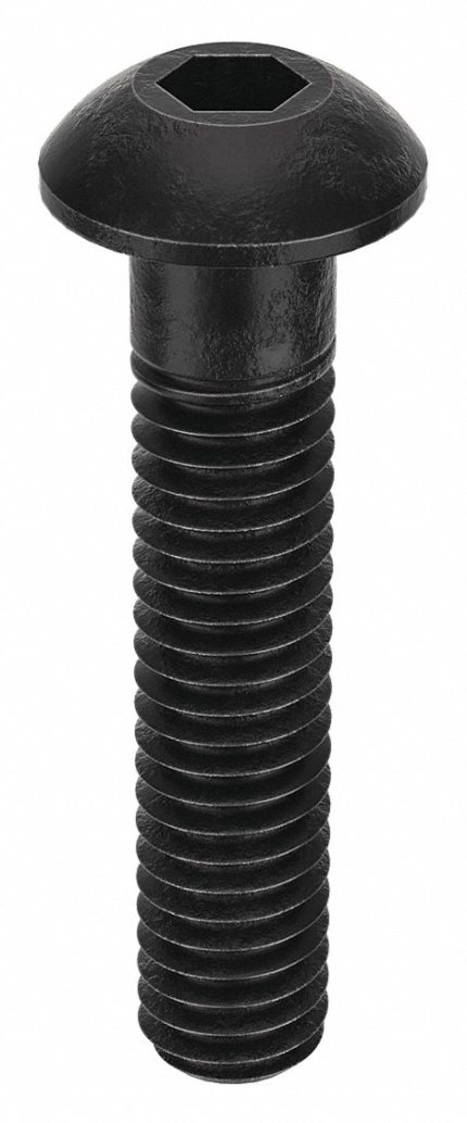 Socket Head Cap Screw: M4-0.7 Thread Size, 20 mm Lg, Button, Black Oxide, Steel, Class 10.9, 100 PK