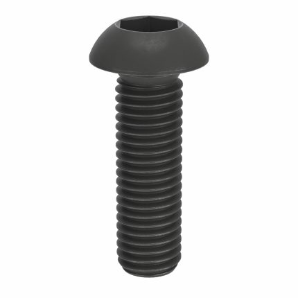 Socket Head Cap Screw: M12-1.75 Thread Size, 40 mm Lg, Button, Black Oxide, Steel, Class 10.9, 50 PK