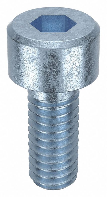Socket Head Cap Screw: M4-0.7 Thread Size, 10 mm Lg, Std, Zinc Plated, Steel, Class 8, 100 PK
