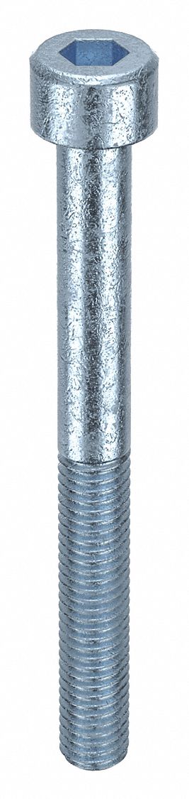 Socket Head Cap Screw: M5-0.8 Thread Size, 50 mm Lg, Std, Zinc Plated, Steel, Class 8, 100 PK