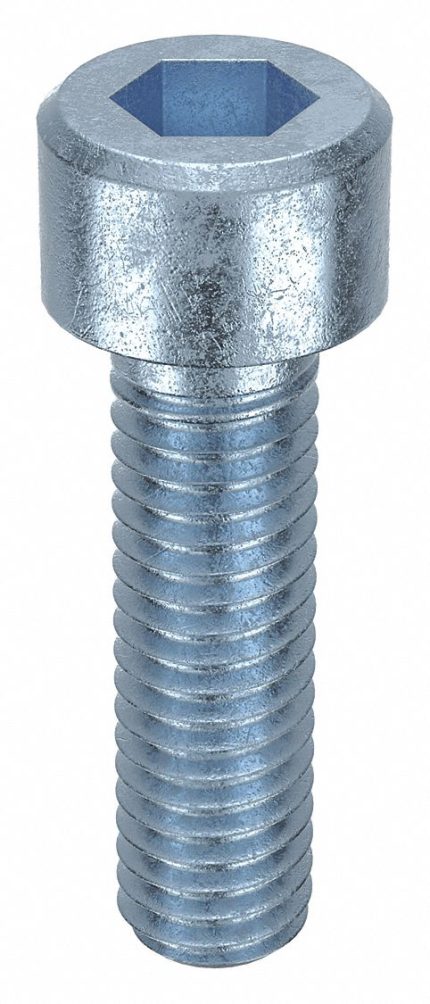 Socket Head Cap Screw: M6-1 Thread Size, 22 mm Lg, Std, Zinc Plated, Steel, Class 8, 100 PK