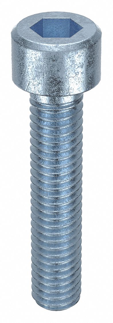 Socket Head Cap Screw: M6-1 Thread Size, 30 mm Lg, Std, Zinc Plated, Steel, Class 8, 100 PK