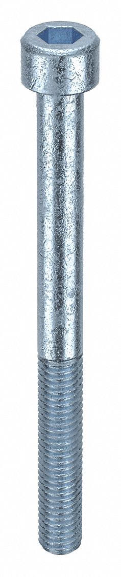Socket Head Cap Screw: M6-1 Thread Size, 70 mm Lg, Std, Zinc Plated, Steel, Class 8, 100 PK