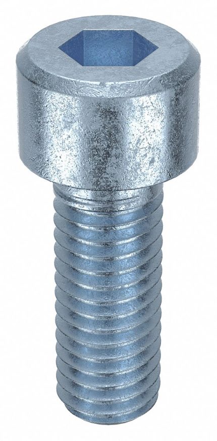 Socket Head Cap Screw: M8-1.25 Thread Size, 22 mm Lg, Std, Zinc Plated, Steel, Class 8, 100 PK