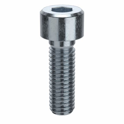 Socket Head Cap Screw: M8-1.25 Thread Size, 25 mm Lg, Std, Zinc Plated, Steel, Class 8, 100 PK