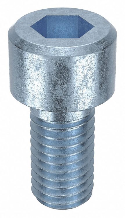 Socket Head Cap Screw: M10-1.5 Thread Size, 20 mm Lg, Std, Zinc Plated, Steel, Class 8, 100 PK