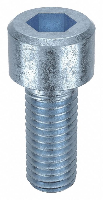 Socket Head Cap Screw: M10-1.5 Thread Size, 25 mm Lg, Std, Zinc Plated, Steel, Class 8, 100 PK