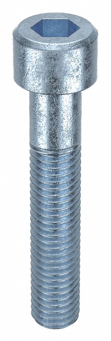 Socket Head Cap Screw: M10-1.5 Thread Size, 55 mm Lg, Std, Zinc Plated, Steel, Class 8, 50 PK