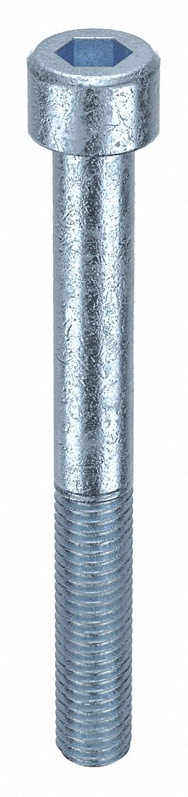 Socket Head Cap Screw: M10-1.5 Thread Size, 90 mm Lg, Std, Zinc Plated, Steel, Class 8, 50 PK