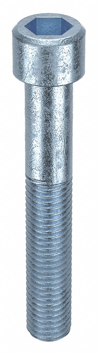 Socket Head Cap Screw: M14-2 Thread Size, 90 mm Lg, Std, Zinc Plated, Steel, Class 8, 25 PK