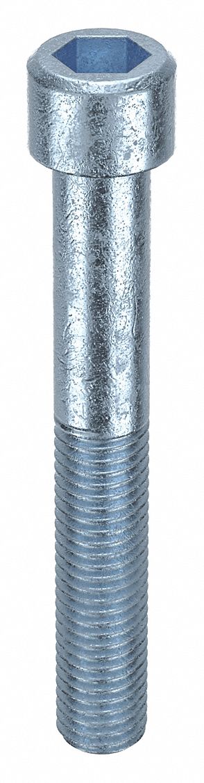 Socket Head Cap Screw: M14-2 Thread Size, 100 mm Lg, Std, Zinc Plated, Steel, Class 8, 25 PK