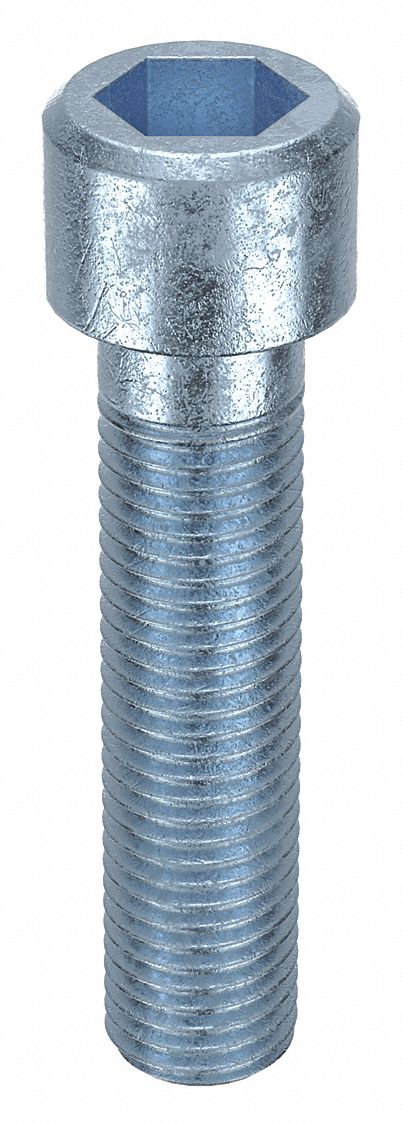 Socket Head Cap Screw: M16-2 Thread Size, 70 mm Lg, Std, Zinc Plated, Steel, Class 8, 10 PK