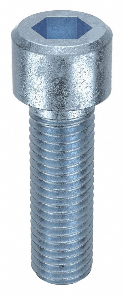 Socket Head Cap Screw: M18-2.5 Thread Size, 60 mm Lg, Std, Zinc Plated, Steel, Class 8, 10 PK