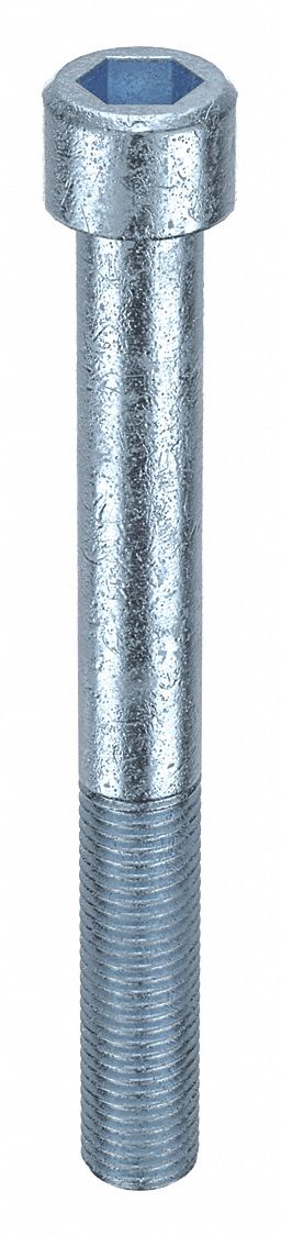 Socket Head Cap Screw: M20-2.5 Thread Size, 180 mm Lg, Std, Zinc Plated, Steel, Class 8, 5 PK