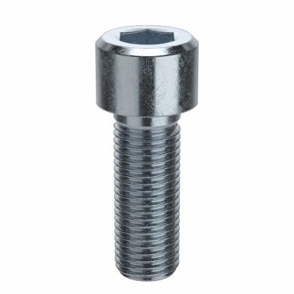 Socket Head Cap Screw: M22-2.5 Thread Size, 60 mm Lg, Std, Zinc Plated, Steel, Class 8, 5 PK