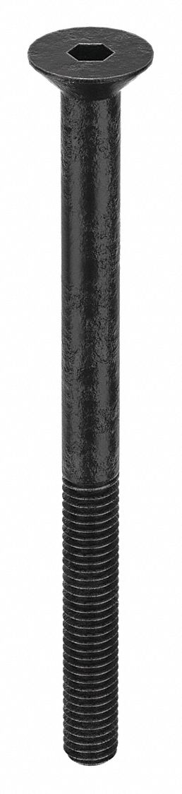 Socket Flat Head Screw: M6-1 Thread Size, 80 mm Lg, Flat, Black Oxide, Steel, Class 10.9, 100 PK