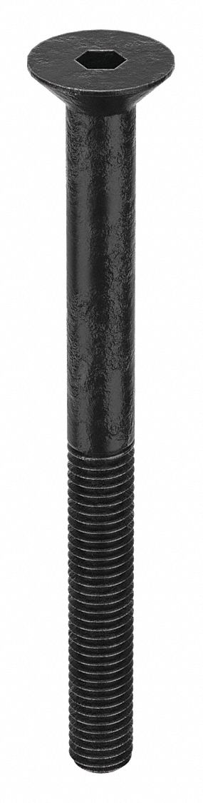 Socket Flat Head Screw: M8-1.25 Thread Size, 90 mm Lg, Flat, Black Oxide, Steel, Class 10.9, 50 PK