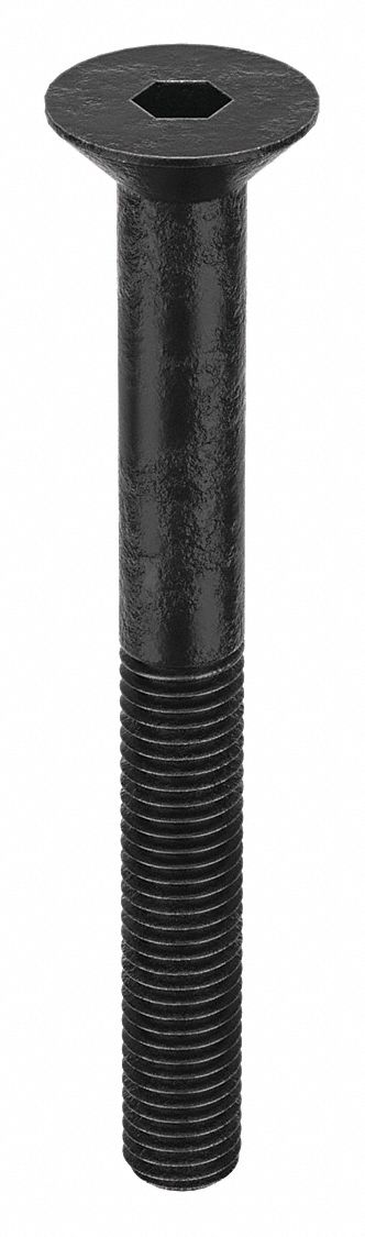 Socket Flat Head Screw: M12-1.75 Thread Size, 110 mm Lg, Flat, Black Oxide, Steel, Class 10.9, 25 PK