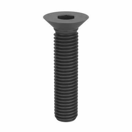 Socket Flat Head Screw: M18-2.5 Thread Size, 80 mm Lg, Flat, Black Oxide, Steel, Class 10.9, 10 PK