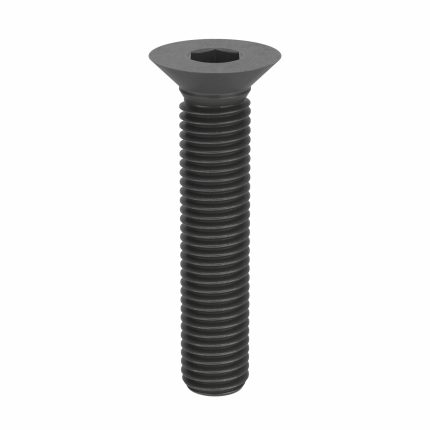 Socket Flat Head Screw: M18-2.5 Thread Size, 90 mm Lg, Flat, Black Oxide, Steel, Class 10.9, 10 PK