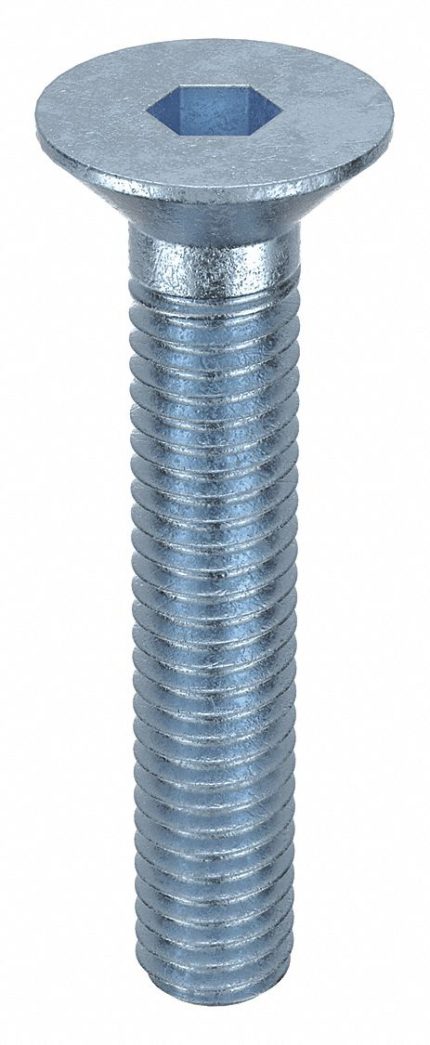Socket Flat Head Screw: M3-0.5 Thread Size, 16 mm Lg, Flat, Zinc Plated, Steel, Class 8, 100 PK
