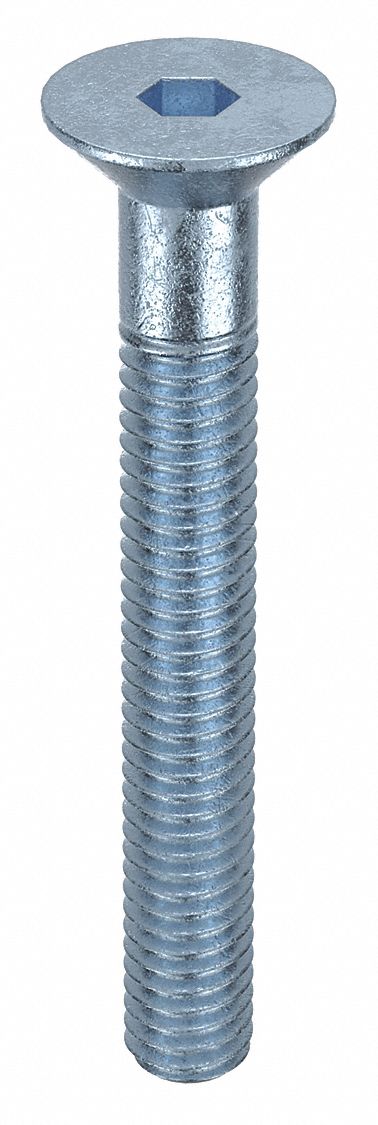Socket Flat Head Screw: M4-0.7 Thread Size, 30 mm Lg, Flat, Zinc Plated, Steel, Class 8, 100 PK