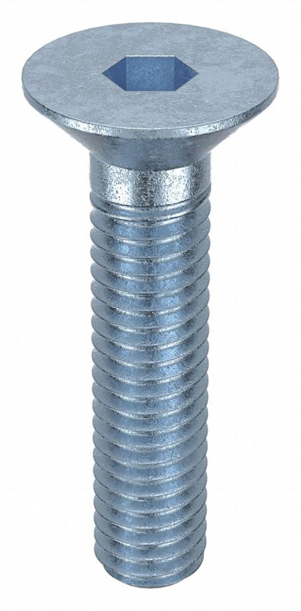 Socket Flat Head Screw: M6-1 Thread Size, 25 mm Lg, Flat, Zinc Plated, Steel, Class 8, 100 PK