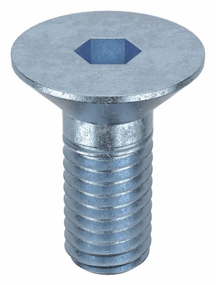 Socket Flat Head Screw: M8-1.25 Thread Size, 16 mm Lg, Flat, Zinc Plated, Steel, Class 8, 100 PK