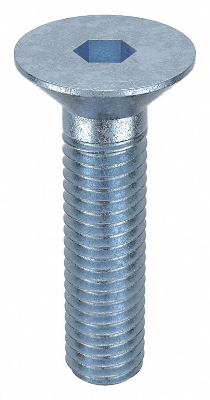 Socket Flat Head Screw: M8-1.25 Thread Size, 30 mm Lg, Flat, Zinc Plated, Steel, Class 8, 100 PK