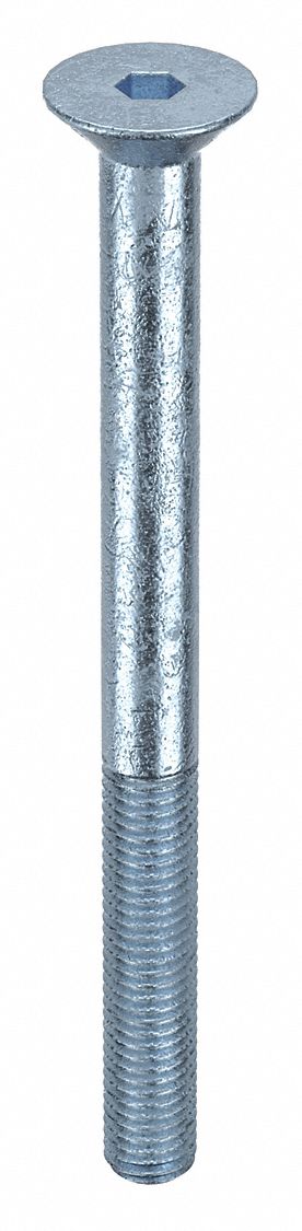 Socket Flat Head Screw: M10-1.5 Thread Size, 120 mm Lg, Flat, Zinc Plated, Steel, Class 8, 50 PK
