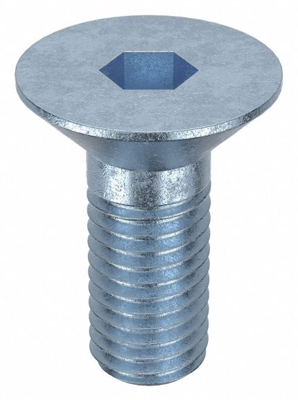 Socket Flat Head Screw: M12-1.75 Thread Size, 25 mm Lg, Flat, Zinc Plated, Steel, Class 8, 50 PK