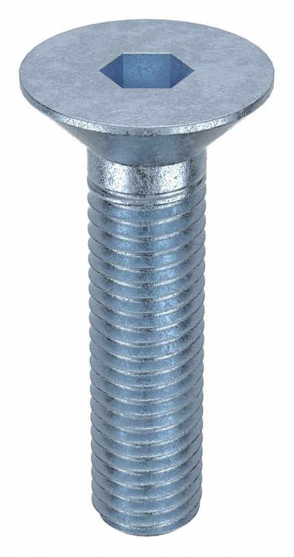 Socket Flat Head Screw: M12-1.75 Thread Size, 45 mm Lg, Flat, Zinc Plated, Steel, Class 8, 50 PK