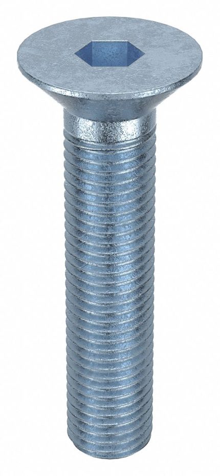 Socket Flat Head Screw: M16-2 Thread Size, 70 mm Lg, Flat, Zinc Plated, Steel, Class 8, 25 PK