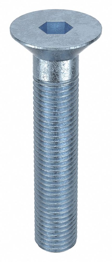 Socket Flat Head Screw: M16-2 Thread Size, 80 mm Lg, Flat, Zinc Plated, Steel, Class 8, 25 PK