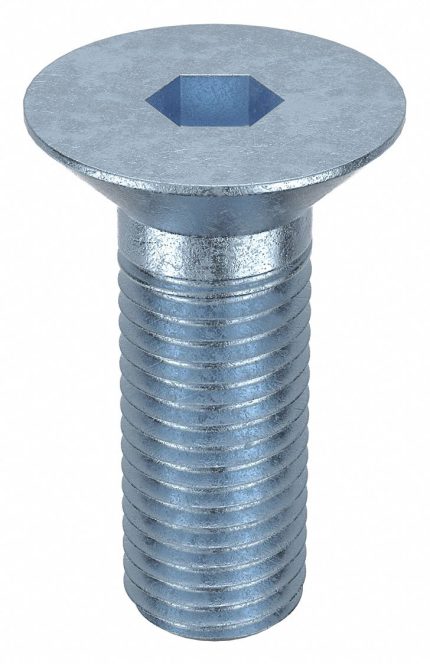 Socket Flat Head Screw: M20-2.5 Thread Size, 50 mm Lg, Flat, Zinc Plated, Steel, Class 8, 25 PK