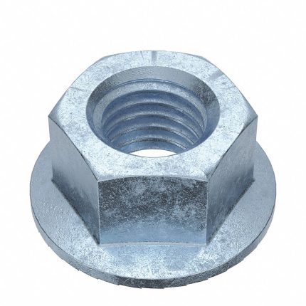 Lock Nut: Serrated, M14-2.00 Thread Size, Steel, Class 8, Zinc Plated, 21 mm Hex Wd, 50 PK