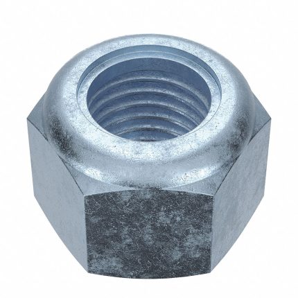Lock Nut: Nylon Insert, M16-2.00 Thread Size, Steel, Class 8, Zinc Plated, 24 mm Hex Wd, 50 PK