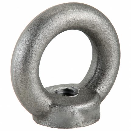 Lifting Eye Nut: M12 Thread, Steel, Black Oxide, Round, 30 mm Eye In Dia, 54 mm Eye Out Dia, 25 PK