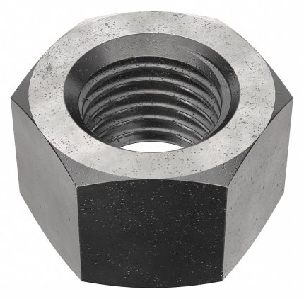Hex Nut: M30-3.50 Thread, 50 mm Hex Wd, 30 mm Hex Ht, Steel, Grade 2H, Black Oxide, 2 PK